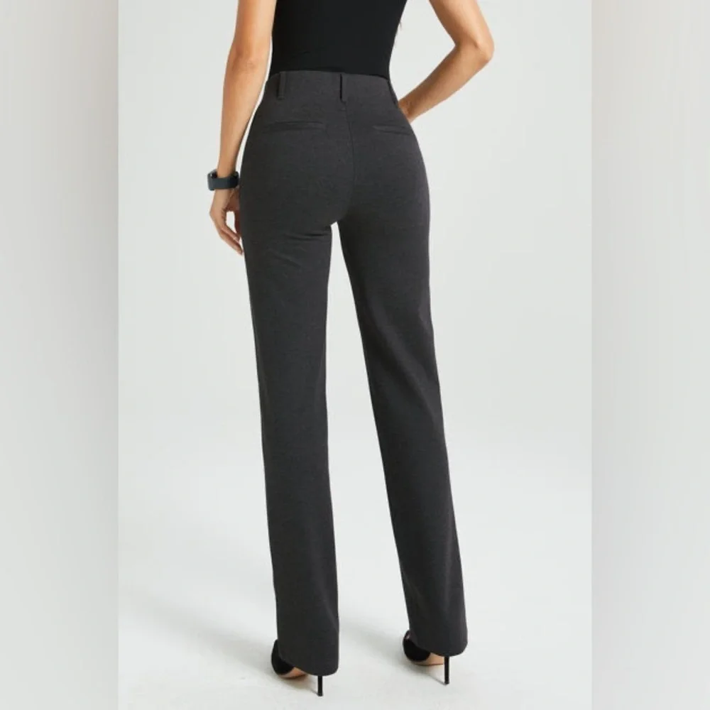 Betabrand Classic Dress Pant Yoga Pant Straight in Charcoal Grey Size XS Petite.